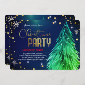 Elegant  Magical Christmas  Pines Festive Kaart (Voorkant / Achterkant)