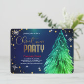 Elegant Magical Christmas Pines Festive Kaart (Staand voorkant)