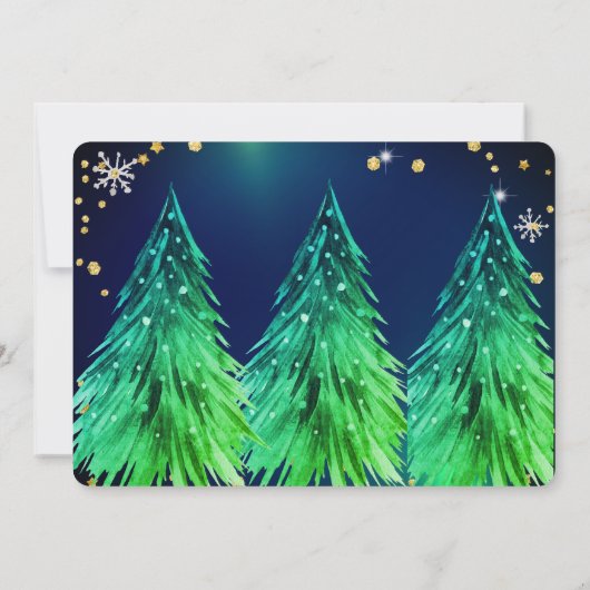 Elegant Magical Christmas Pines Festive Kaart (Achterkant)