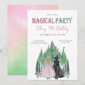 Elegant magical party girl Birthday  Kaart (Voorkant / Achterkant)