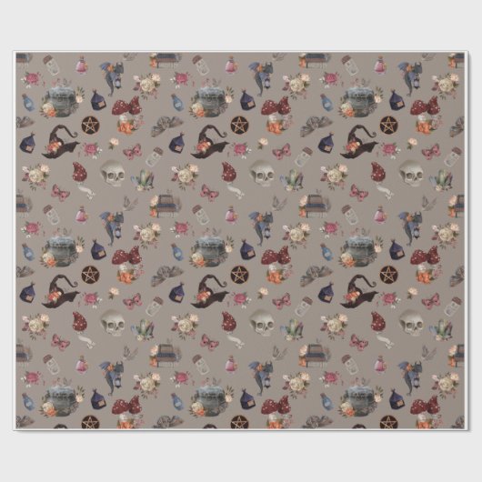 Elegant Magickal Witch Wrapping Paper Cadeaupapier (Vlak)