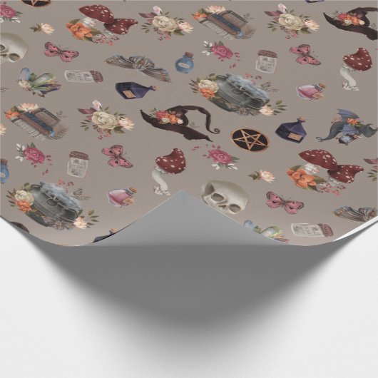 Elegant Magickal Witch Wrapping Paper Cadeaupapier (Hoek)