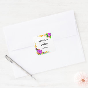 Elegant, Magisch en Vet Floral Wedding Vierkante Sticker