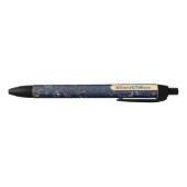 Elegant Magisch Hemels Goud Blauw Monogram Zwarte Inkt Pen (Bodem)