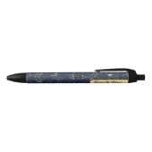 Elegant Magisch Hemels Goud Blauw Monogram Zwarte Inkt Pen (Bovenkant)