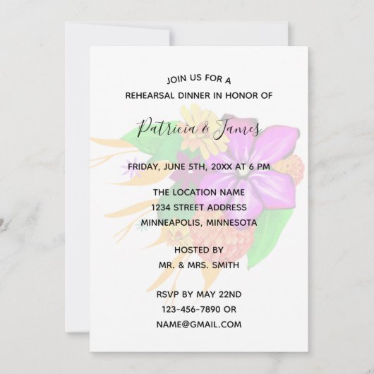 Elegant, Magisch & Kranig Bloemig Proefdinercenaar Kaart (Voorkant)