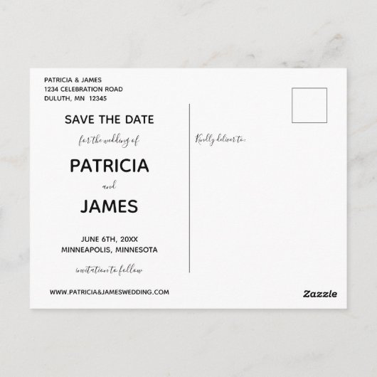 Elegant, Magisch, & Vette Floral sparen de Datum Briefkaart (Achterkant)