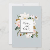 Elegant Magnolia | 40e verjaardag zwart-wit Kaart (Achterkant)