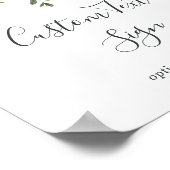 Elegant Magnolia | Aangepaste tekst wit en zwart Poster (Hoek)