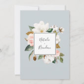 Elegant Magnolia Black and White Engagement Party Kaart (Achterkant)