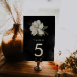 Elegant Magnolia Black and White Wedding Kaart<br><div class="desc">Maak een verfijnde verklaring op je speciale dag met onze elegante magnolia trouwlijstnummers. Deze borden zullen een glamoureuze aanraking toevoegen aan je trouwdecor. Met een witte magnolia op een zwarte achtergrond van de waterverf, zullen de lijstaantallen een lucht van verfijning en stijl aan uw tafelkleppen brengen. Overeenkomende items in ons...</div>