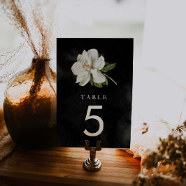 Elegant Magnolia Black and White Wedding Kaart