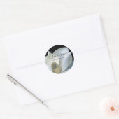 Elegant Magnolia Black and White Wedding Ronde Sticker (Envelop)