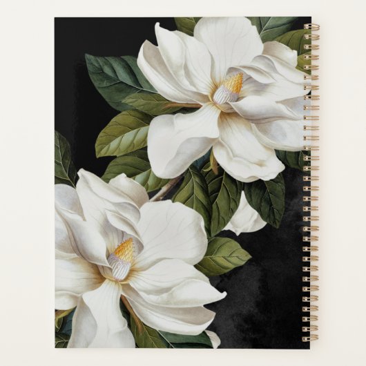Elegant Magnolia Black en White Planner (Achterkant)