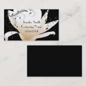 Elegant Magnolia Black & White Visitekaartje (Voorkant / Achterkant)