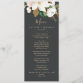 Elegant Magnolia Black & White Weddenrenmenu Menu (Voorkant)