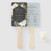 Elegant Magnolia Black & White Wedding Program Fan Handwaaier (Voorkant en achterkant)