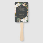 Elegant Magnolia Black & White Wedding Program Fan Handwaaier (Voorkant)