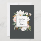 Elegant Magnolia | Blauw grijs Vrijgezellenfeest Kaart (Achterkant)