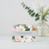 Elegant Magnolia | Blauwe grijze bruiloft Website  Informatiekaartje (Staand voorkant)