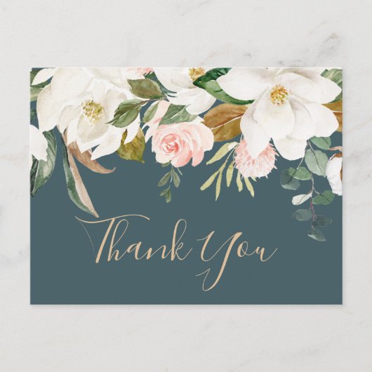 Elegant Magnolia Blauwgroen en White Hartelijk dan Briefkaart (Voorkant)