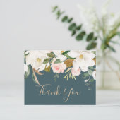 Elegant Magnolia Blauwgroen en White Hartelijk dan Briefkaart (Staand voorkant)