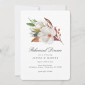 Elegant Magnolia bloemenrepetitie diner Kaart (Voorkant)