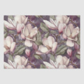 Elegant Magnolia Bloemenroze op Paarse Tissuepapier (Voorkant)