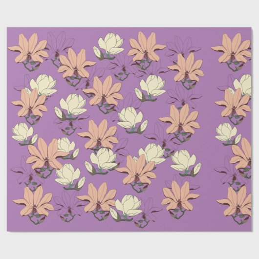 Elegant Magnolia Blooms Cadeaupapier (Vlak)
