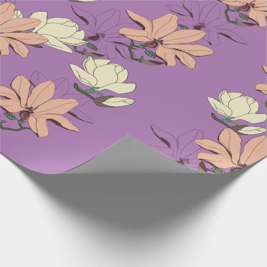 Elegant Magnolia Blooms Cadeaupapier (Hoek)