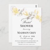 Elegant Magnolia Blossom Bridal Shower Uitnodiging (Voorkant / Achterkant)