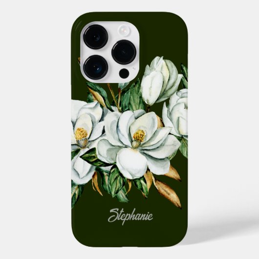 Elegant Magnolia Blossom Persoonlijke Bridesmaid Case-Mate iPhone Case (Achterkant)