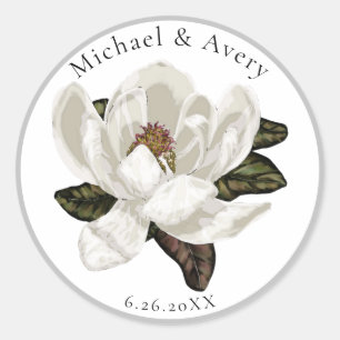 Elegant Magnolia blossom Ronde Sticker