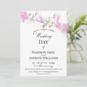 Elegant Magnolia Blossom Wedding Kaart (Staand voorkant)