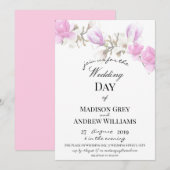 Elegant Magnolia Blossom Wedding Kaart (Voorkant / Achterkant)