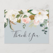 Elegant Magnolia Blue Grey Dank je Briefkaart (Voorkant)