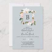 Elegant Magnolia Blue Grey in één bruiloft Kaart (Voorkant)