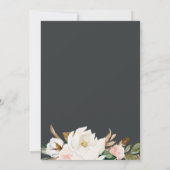 Elegant Magnolia Blue Grey in één bruiloft Kaart (Achterkant)