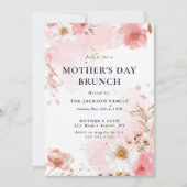 Elegant Magnolia Blush Floral Moederdag Brunch Kaart (Voorkant)
