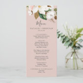 Elegant Magnolia | Blush Pink Weddenrenmenu Menu (Staand voorkant)