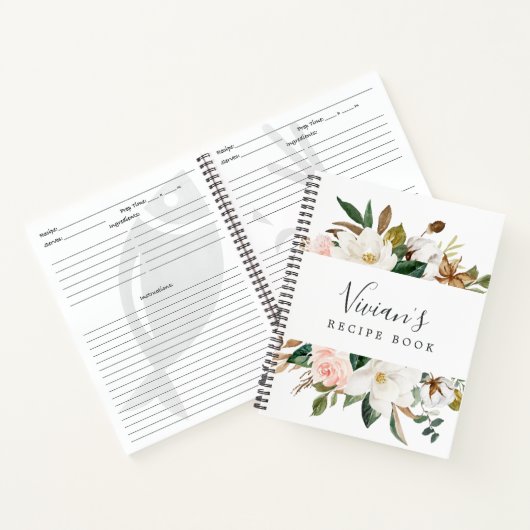 Elegant Magnolia | Blush Vrijgezellenfeest Recipe Notitieboek (Binnen)