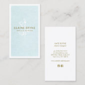 Elegant Magnolia Branch Pastel Blue Floral Visitekaartje (Voorkant / Achterkant)