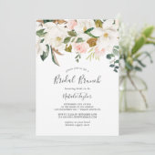 Elegant Magnolia | Bridal Brunch, wit en zwart Kaart (Staand voorkant)