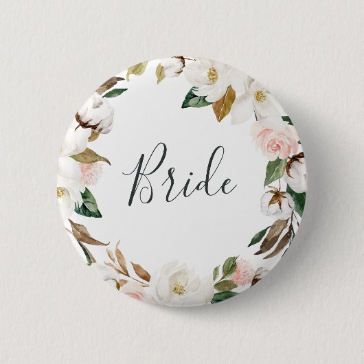 Elegant Magnolia Bride Vrijgezellenfeest Ronde Button 5,7 Cm (Voorkant)