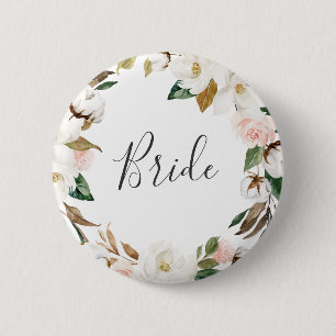 Elegant Magnolia Bride Vrijgezellenfeest Ronde Button 5,7 Cm