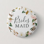 Elegant Magnolia Bridesmaid Vrijgezellenfeest Ronde Button 5,7 Cm (Voorkant)