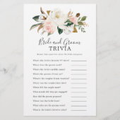 Elegant Magnolia Bruid en Bruidegom Trivia Spel Flyer (Voorkant)
