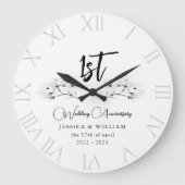 Elegant Magnolia Chic Wedding Jubileum Keepslag Grote Klok (Voorkant)