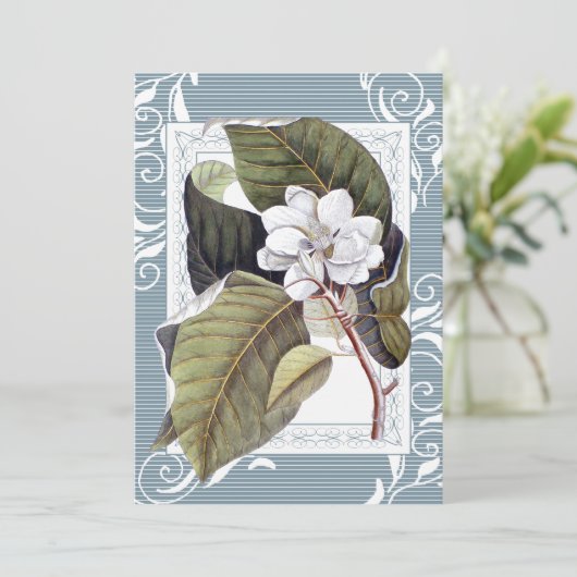 Elegant Magnolia Custom Wedding Menus Menu (Staand voorkant)