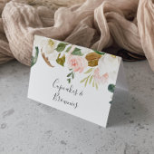 Elegant Magnolia | Etiket voor witte en blauwe buf Kaart